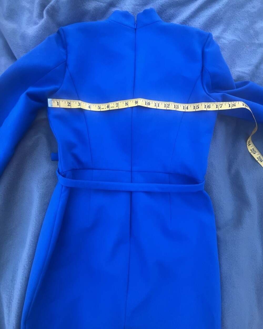 Hobbs London Dianna Cobalt Blue V-Neck Belted Sheath Dress - Picture 9 of 10